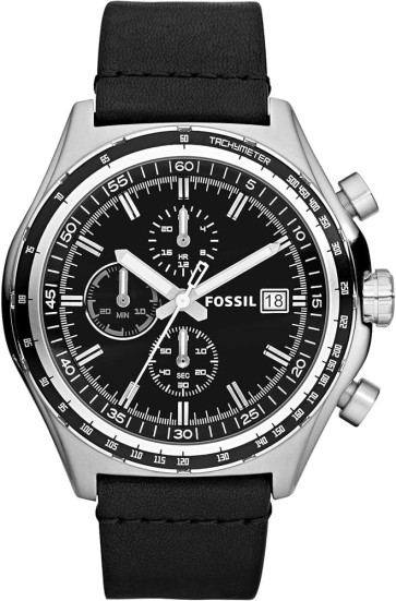 Horlogeband Fossil CH2810 Leder Zwart 22mm